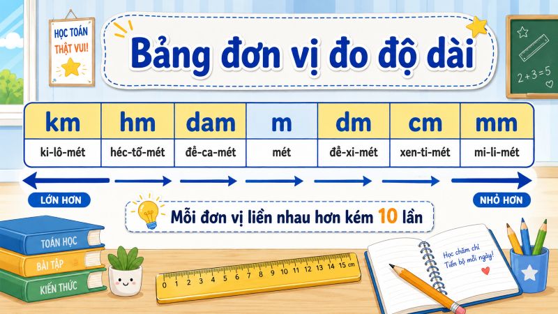 Bảng đơn vị đo độ dài