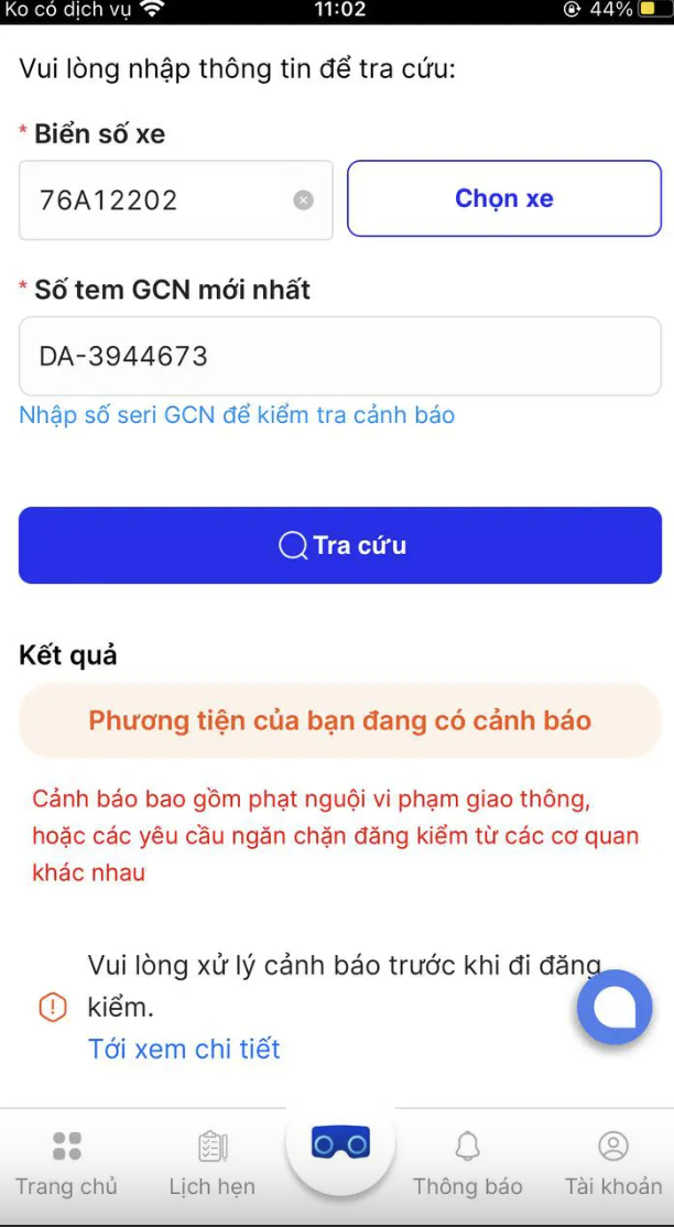 Tra cứu phạt nguội cục đăng kiểm Việt Nam