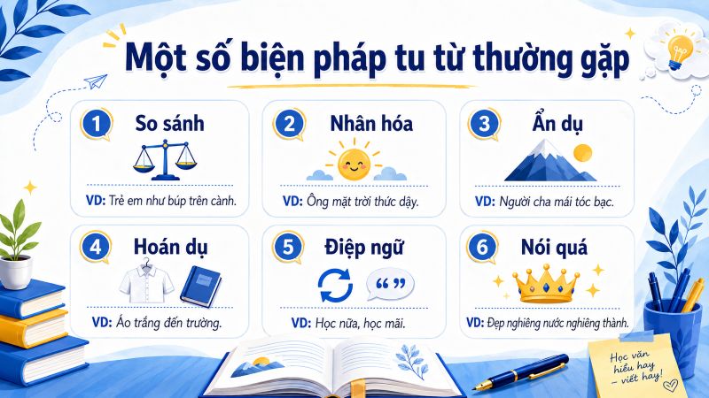 Các biện pháp tu từ: Khái niệm, phân loại, ví dụ và cách nhận biết