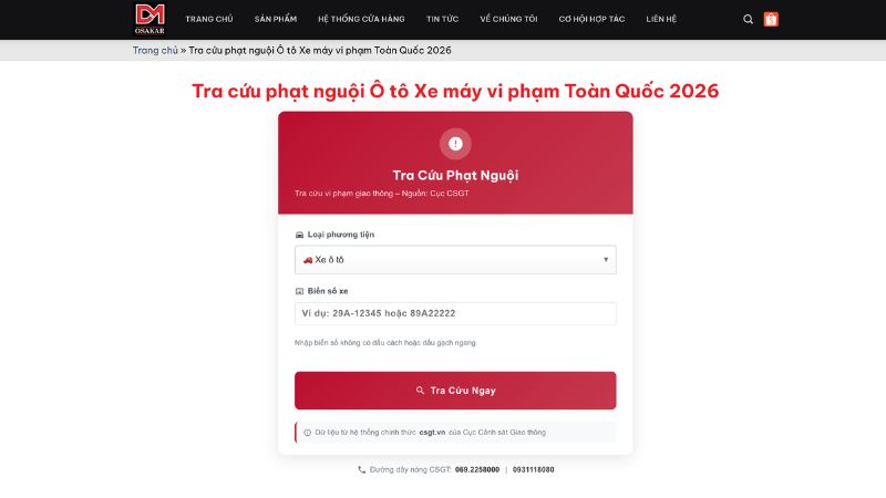Tra cứu phạt nguội cục đăng kiểm Việt Nam