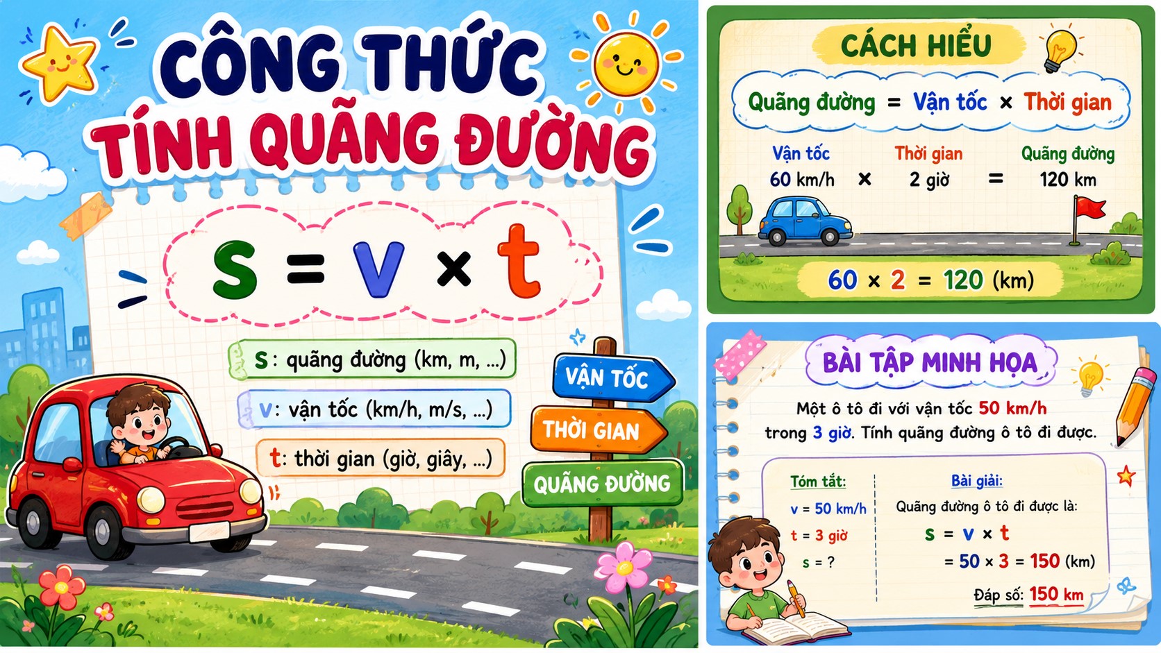 Công thức tính quãng đường