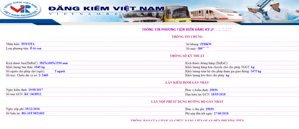 Tra cứu phạt nguội cục đăng kiểm Việt Nam