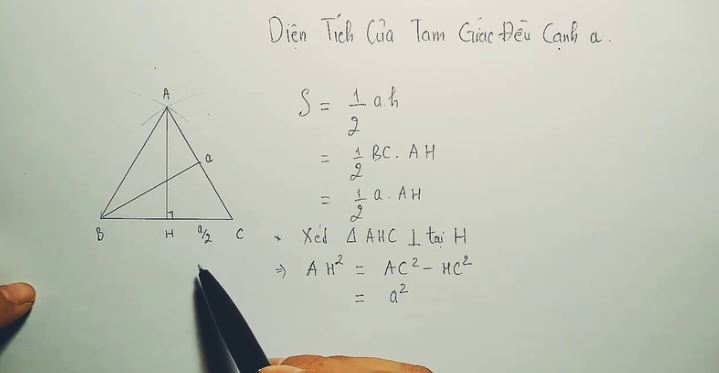 diện tích tam giác đều
