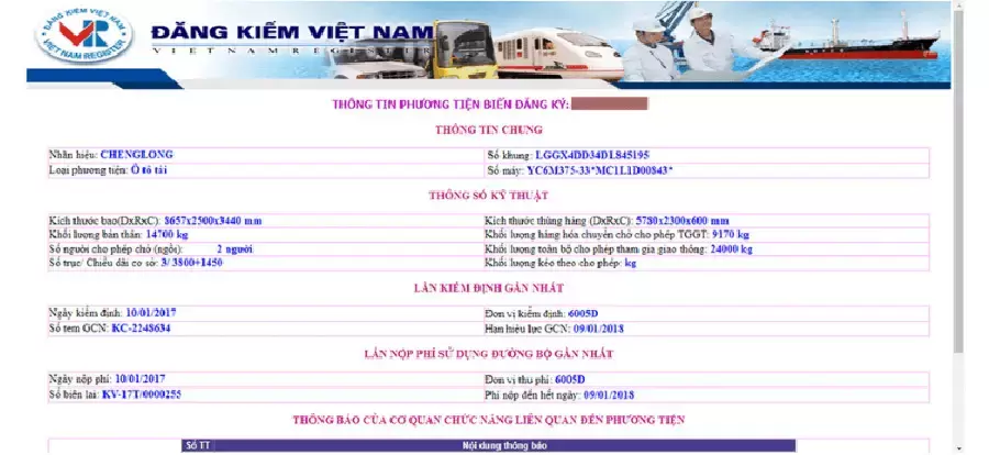 Tra cứu phạt nguội cục đăng kiểm Việt Nam