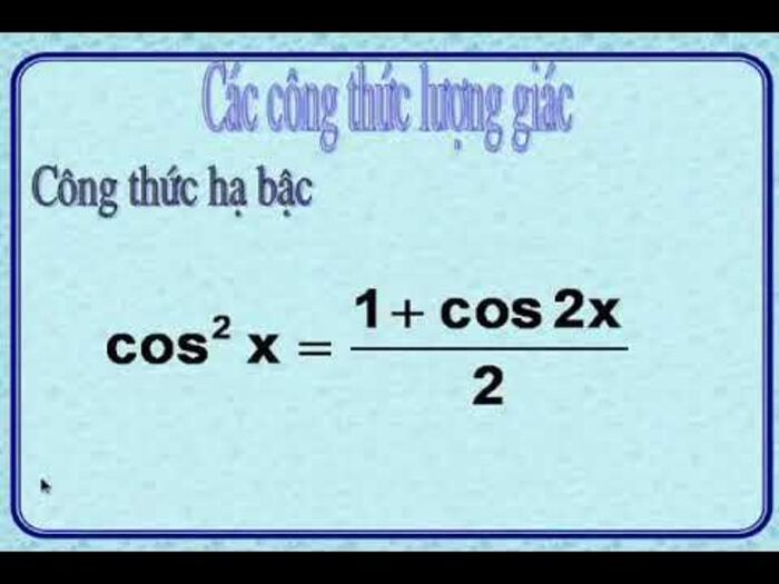Công thức hạ bậc